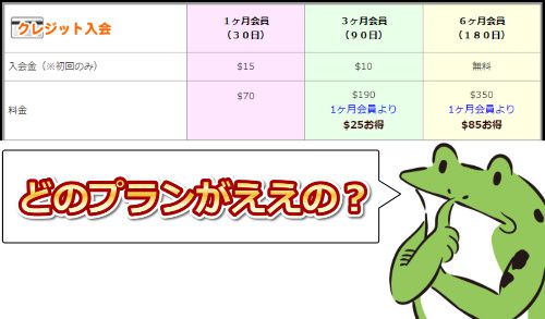 のぞきザムライの料金の選び方