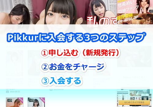 バンドルカードでPikkurに入会する3つのステップ